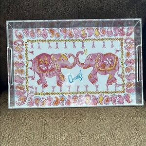 Lilly Pulitzer, Colorful Elephant Serving Tray, Acrylic